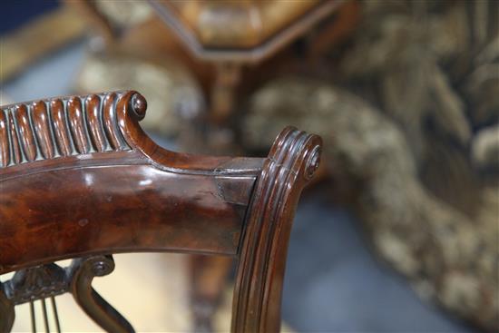 A William IV mahogany harpists stool, H.2ft 10in.